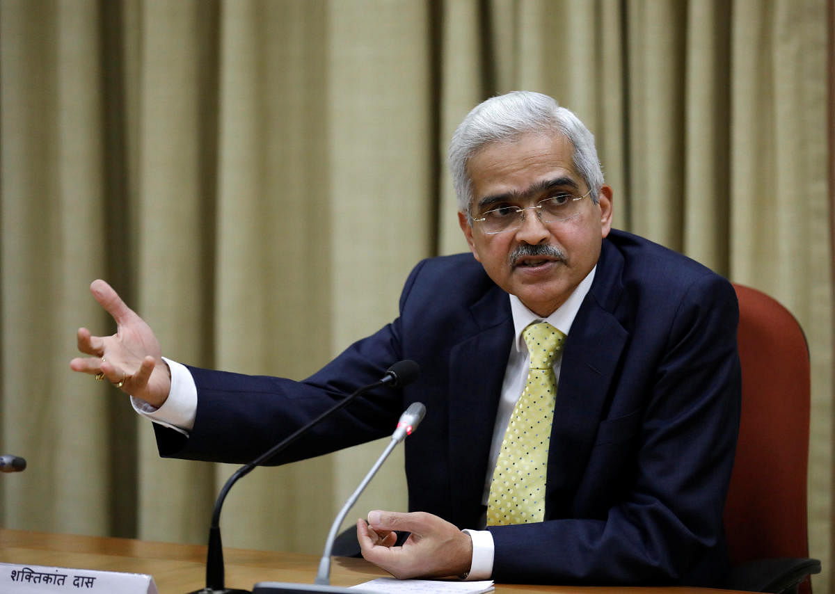 Reserve Bank of India (RBI) Governor Shaktikanta Das said he saw clear evidence of economic activities losing traction. (Reuters Photo)