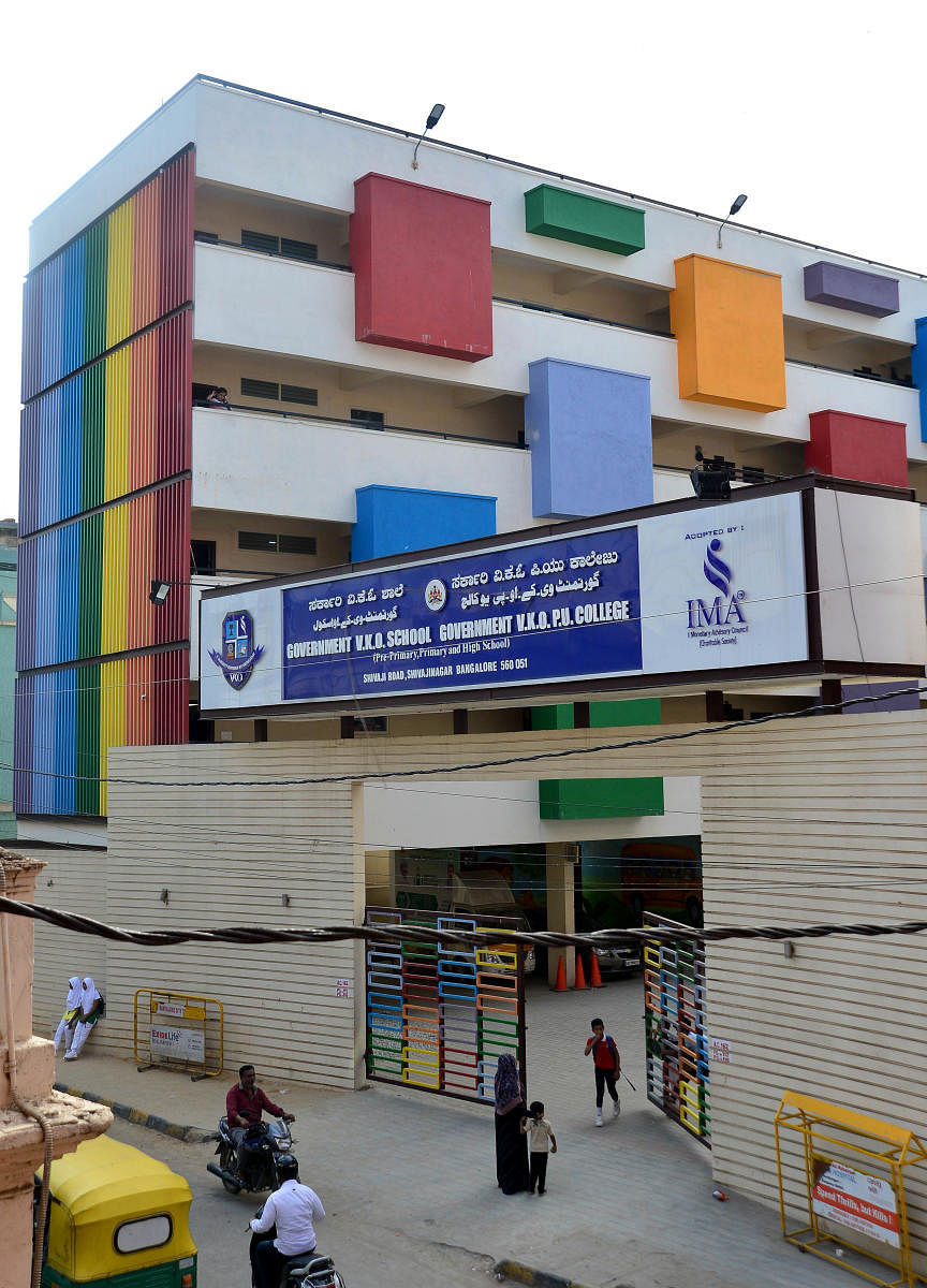 The VKO Government School in Shivajinagar. Dh FILE PHOTO