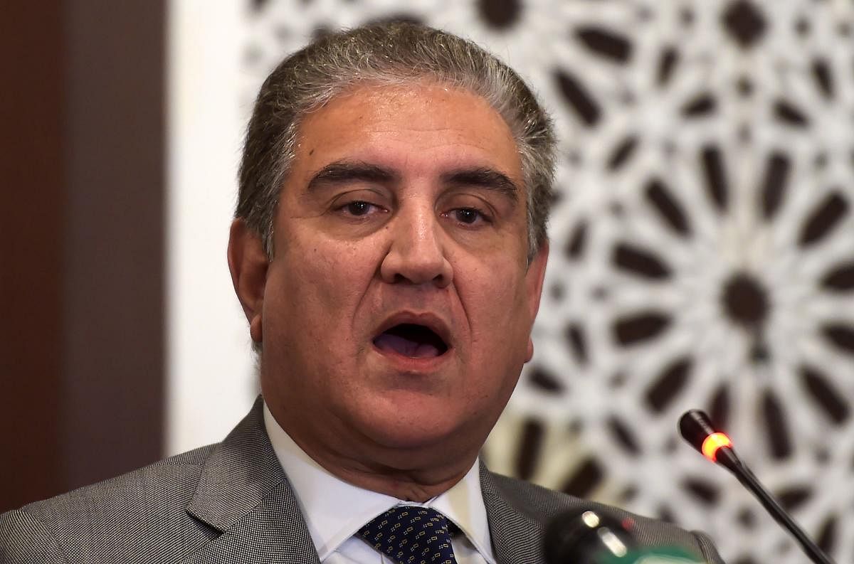 Pakistani Foreign Minister Shah Mehmood Qureshi speaks during a press conference in Islamabad (Photo AFP)