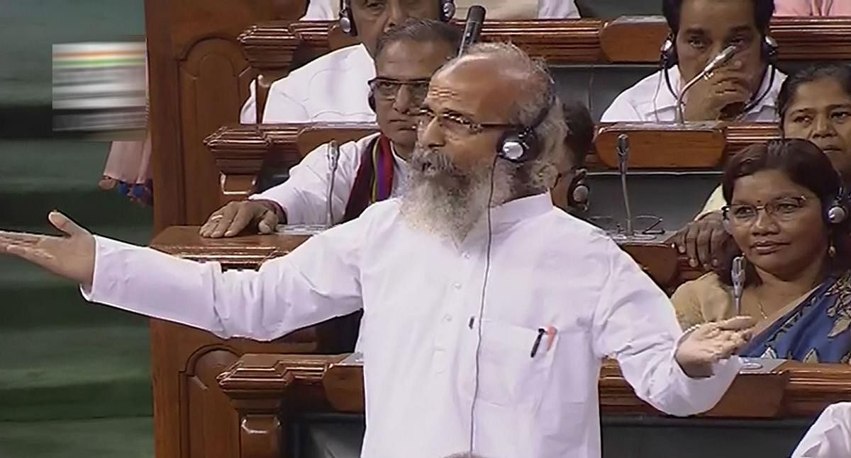 Initiating the discussion on the Motion of Thanks on the President's Address in the Lok Sabha, Union Minister Pratap Chandra Sarangi also sought to draw parallels between Lord Ram and Prime Minister Narendra Modi as well as Modi and Swami Vivekananda, drawing protests from the Opposition benches. (LSTV Grab/PTI)