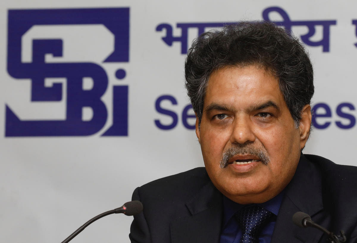 Ajay Tyagi, chairman of Securities and Exchange Board of India (SEBI), speaks at a news conference after its board meeting at SEBI headquarters in Mumbai. (Reuters Photo)