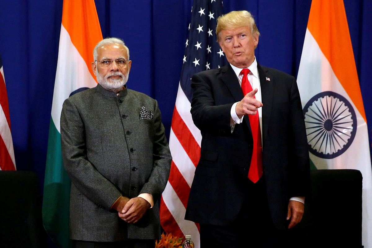 U.S. President Donald Trump with India's Prime Minister Narendra Modi alongside the ASEAN Summit in Manila, Philippines November 13, 2017. (File Photo: REUTERS)