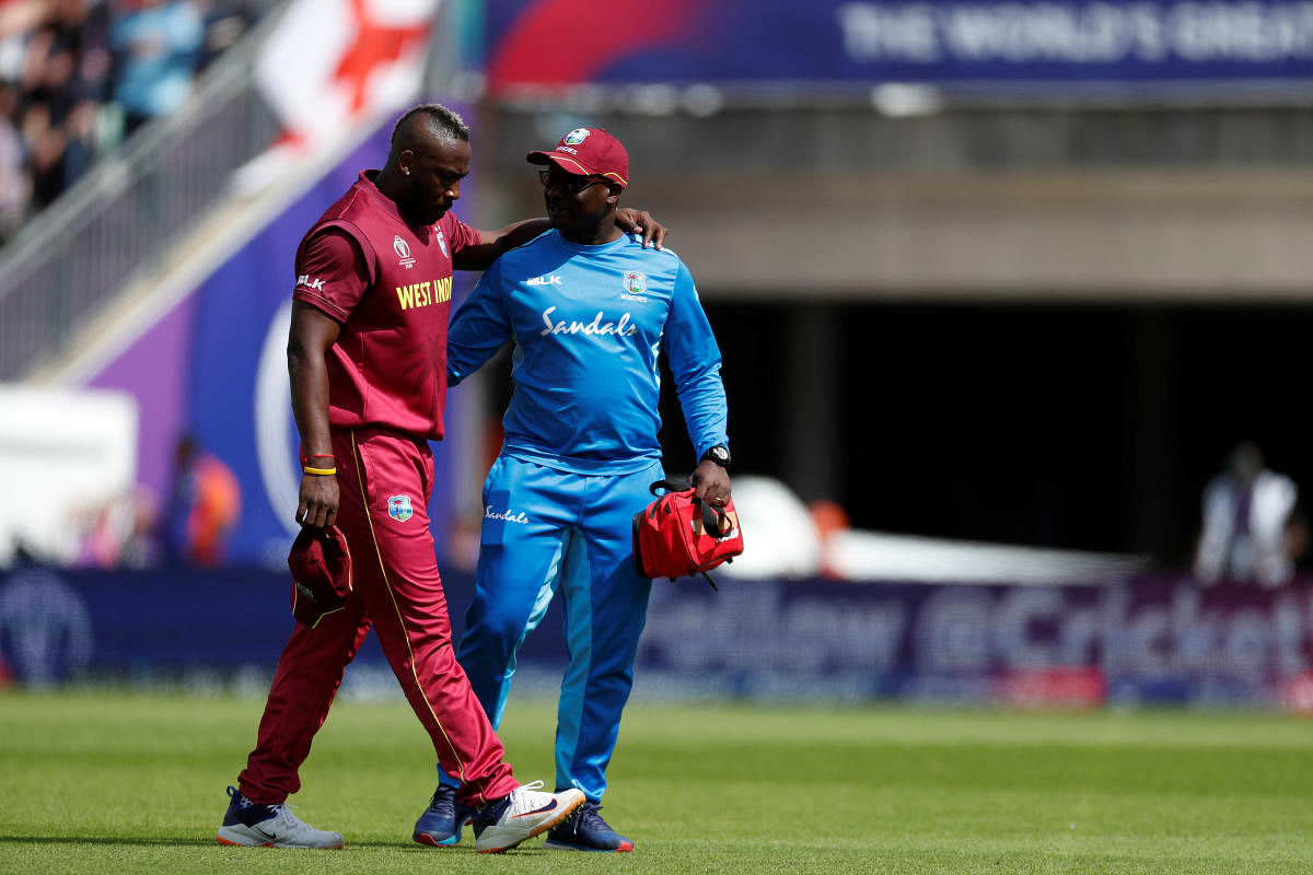 Andre Russell's exit from the World Cup will serve as a big setback for West Indies. Photo credit: Reuters