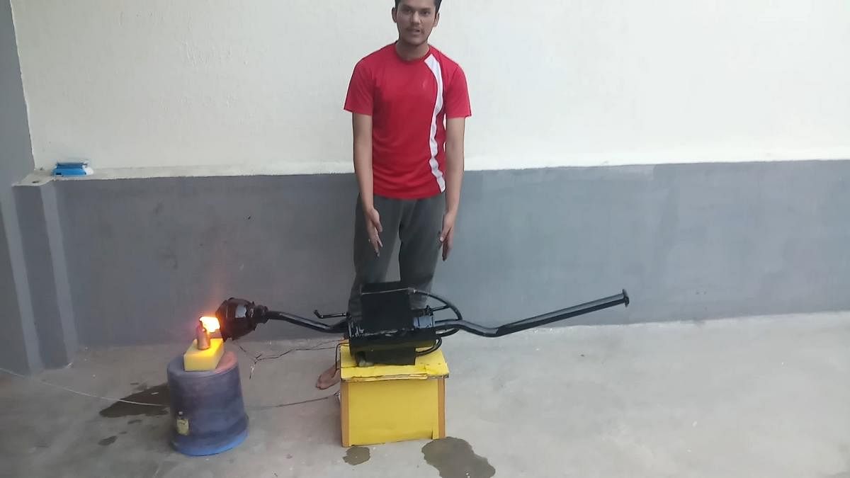 A 19-year-old engineering student from Kundapura has come up with a unique device that filters 70% of the carbon soot from industrial and vehicular emissions. Carbon soot is the second most contributing factor to global warming after greenhouse gases.