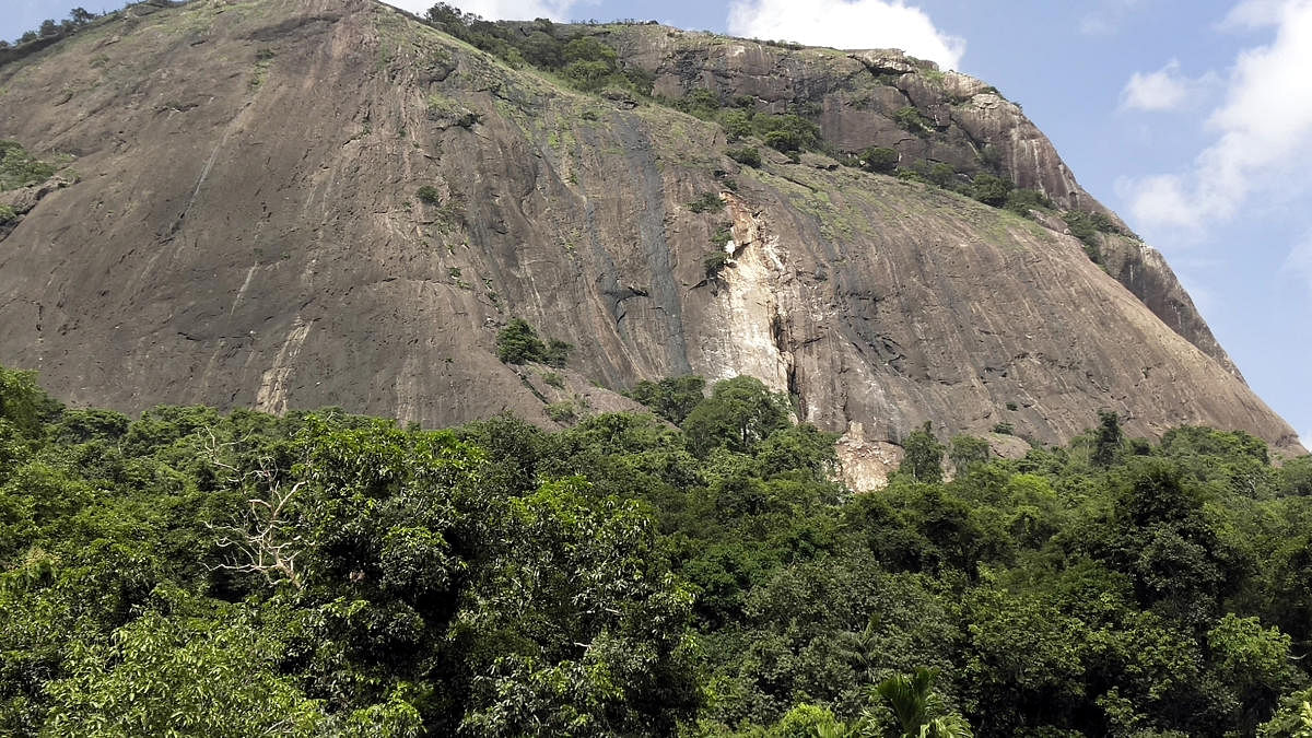 A part of Gadayikallu, the hilltop fort in Belthangady taluk, has collapsed.