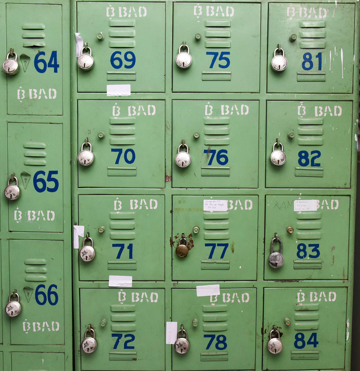 Avinash's lockers on the premises of Bowring Institute