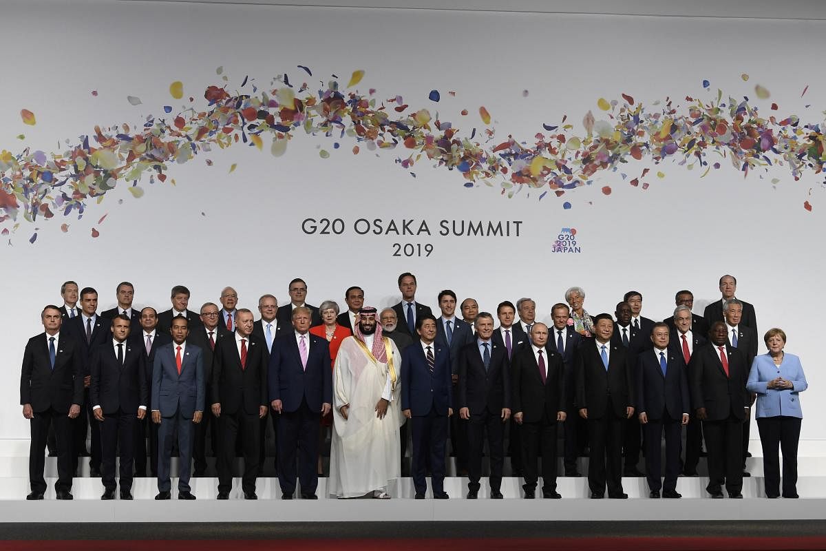 Osaka: U.S. President Donald Trump and the other leaders pose for a group photo at the G20 summit in Osaka, Japan, Friday, June 28, 2019. AP/PTI