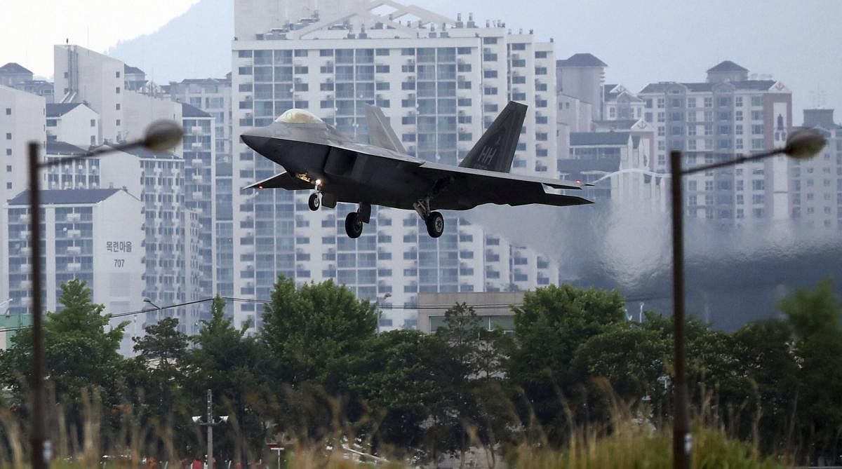 The US has deployed F-22 stealth fighters to Qatar for the first time, its military said Friday, adding to a buildup of US forces in the Gulf amid tensions with Iran. (PTI File Photo)