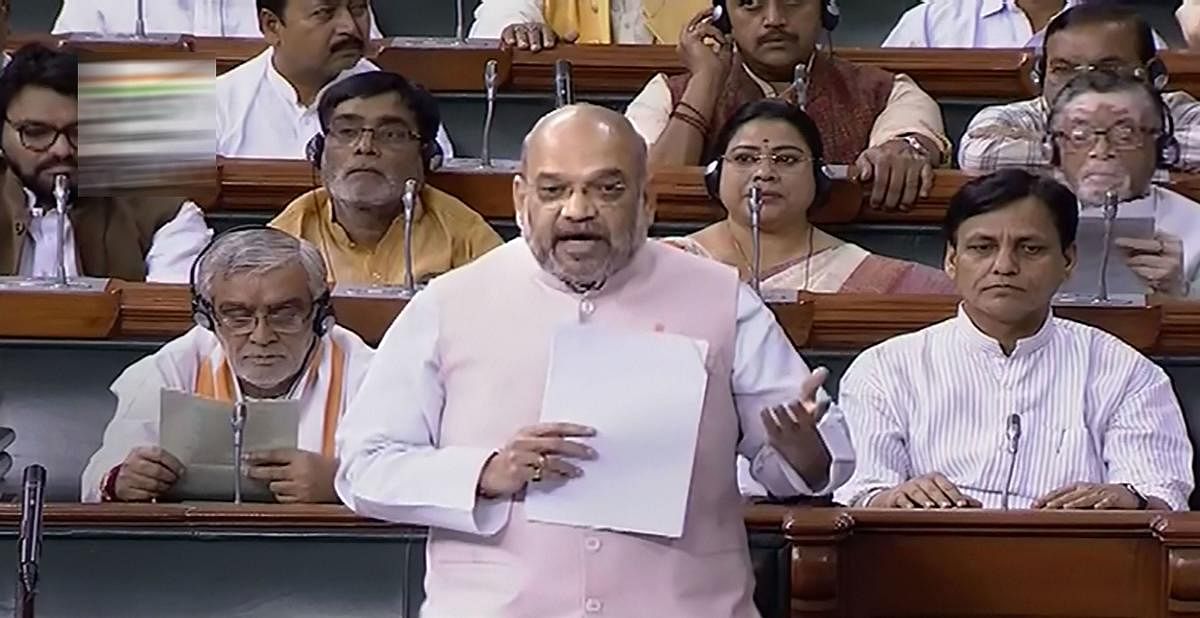 Shah had said on Friday that Article 370 of the Constitution, which provides for special status to the state, was "temporary in nature" and "not permanent". (PTI Photo)