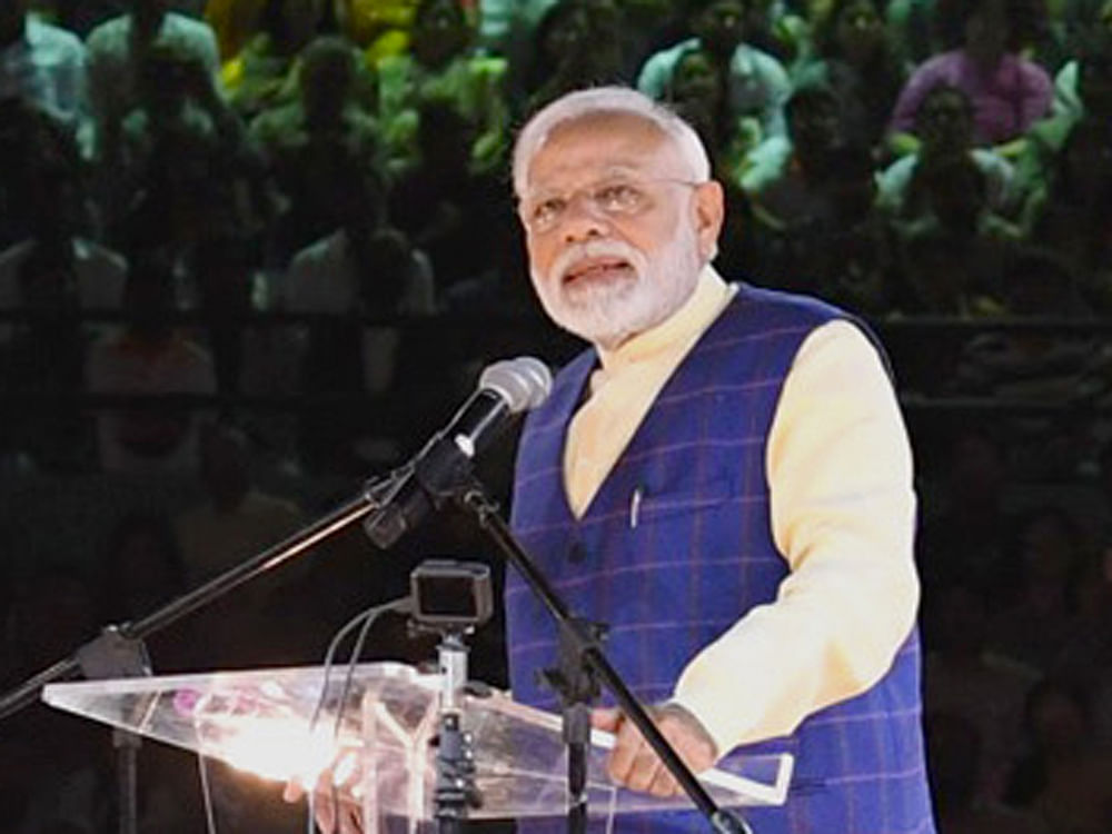 In the first address in the second edition of monthly radio address 'Mann ki Baat', the prime minister also said 'one size fits all' approach is not required in water conservation. (Image courtesy Twitter/@PMOIndia)