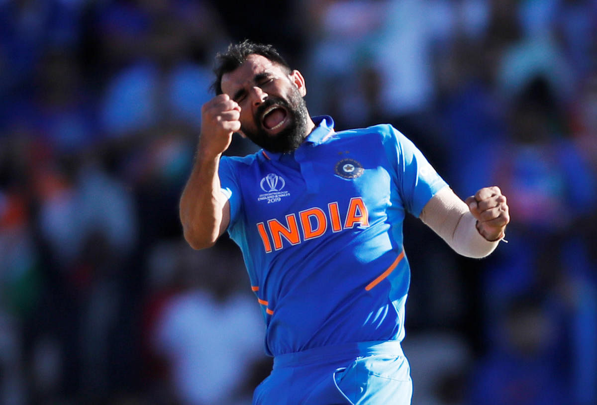 File photo of India's Mohammed Shami celebrating against Afghanistan. Photo credit: Reuters