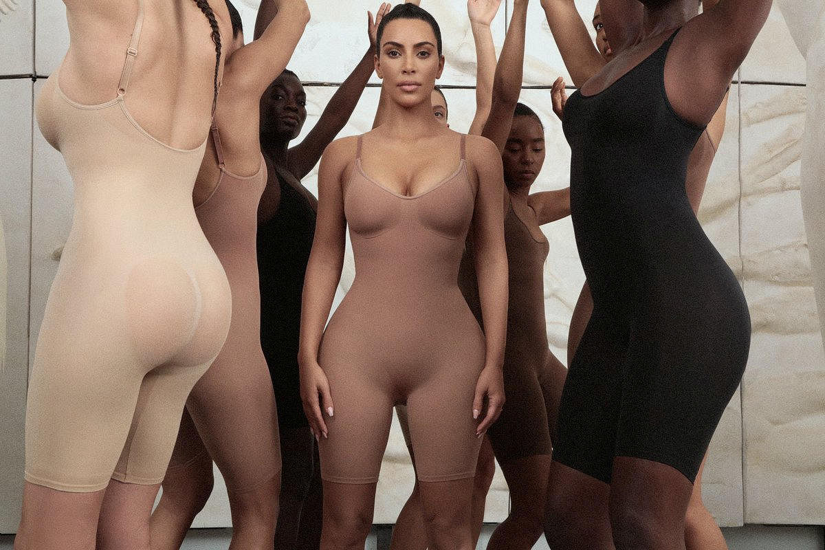 Kim Kardashian dressed in bodysuits from her new clothing line called Kimono in an undisclosed location. (Reuters File Photo)