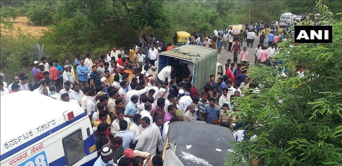 The accident took place at Murugamalla near Chintamani town under the Kencharlahalli Police Station. (ANI/Twitter)