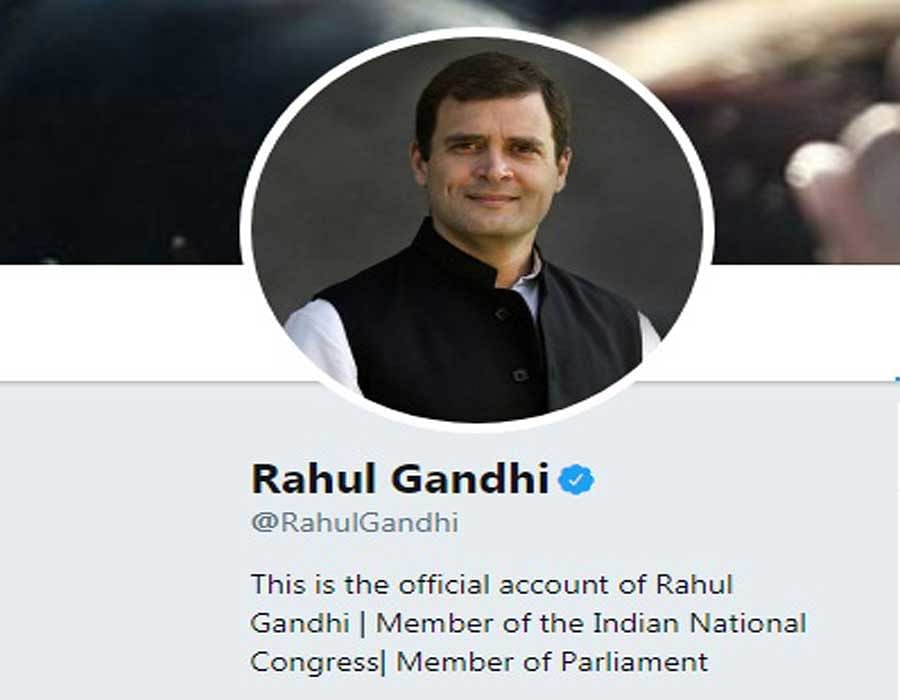 Screenshot of Rahul Gandhi's twitter profile