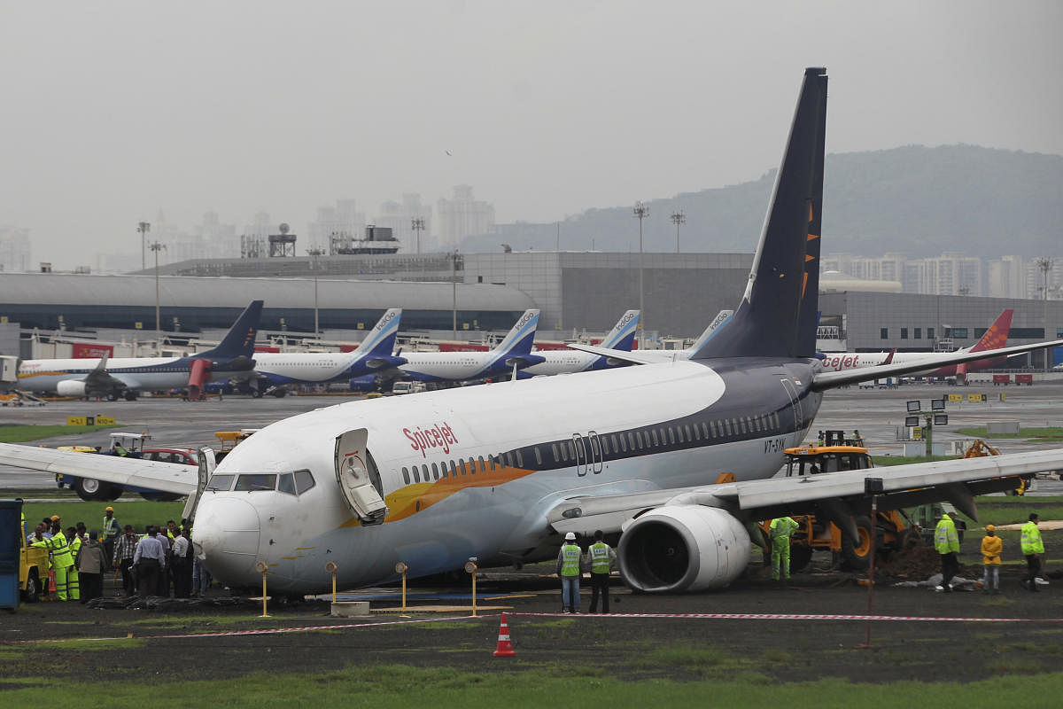 The circular, titled 'Monsoon Operations', comes as the main runway at Mumbai airport continues to remain shut after a SpiceJet plane from Jaipur veered off it while landing and got stuck in the adjacent grass area. (Reuters Photo)