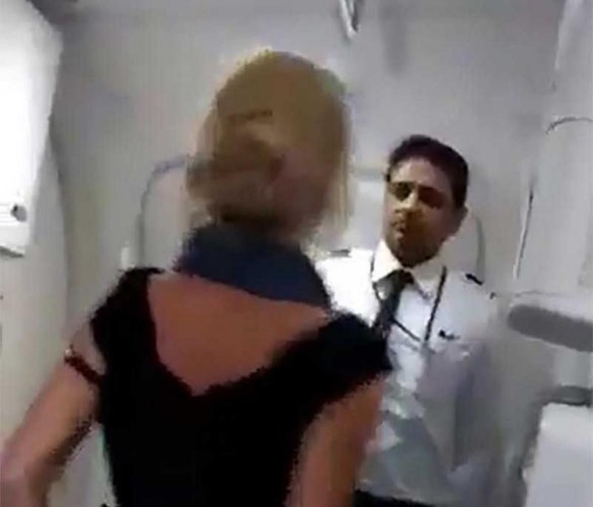 File photo of Simone Burns abusing the Air India crew. Photo credit: Screengrab