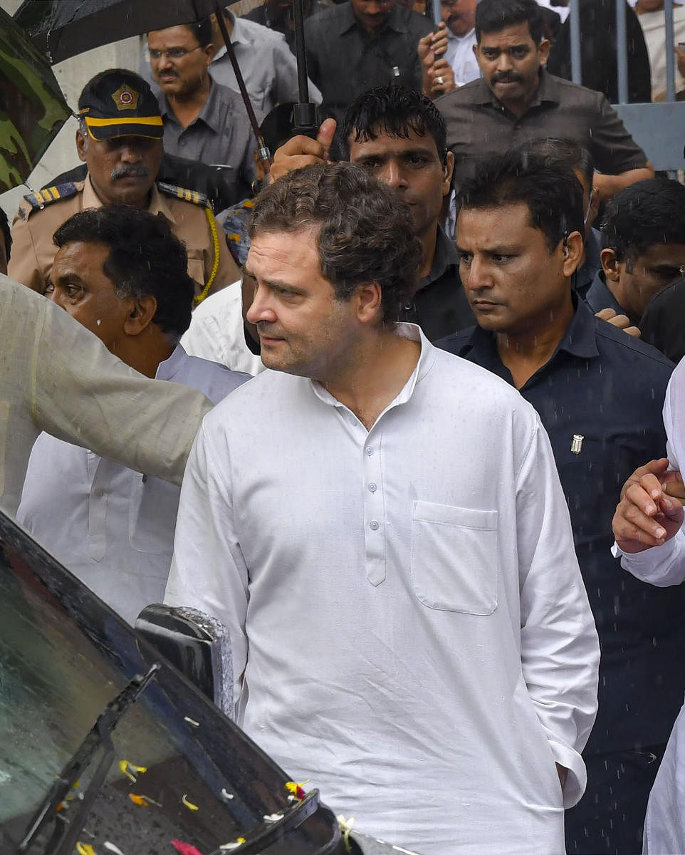 Congress leader Rahul Gandhi appeared before a court here on Saturday in connection with a defamation suit filed against him by BJP leader and Bihar Deputy Chief Minister Sushil Kumar Modi. (PTI Photo)