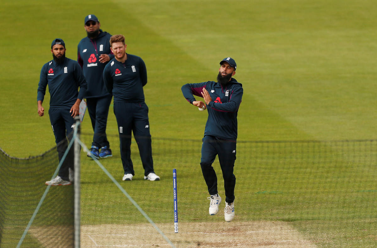 England's Moeen Ali during nets. Photo credit: Reuters
