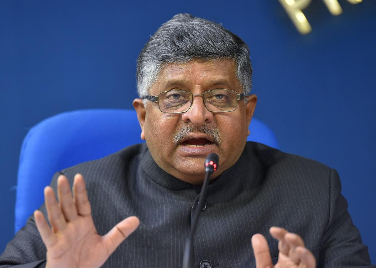 The IT Ministry, Ravi Shankar Prasad, last year, began work on tightening rules for social media and online companies, for which it held wide public consultations. (PTI Photo)