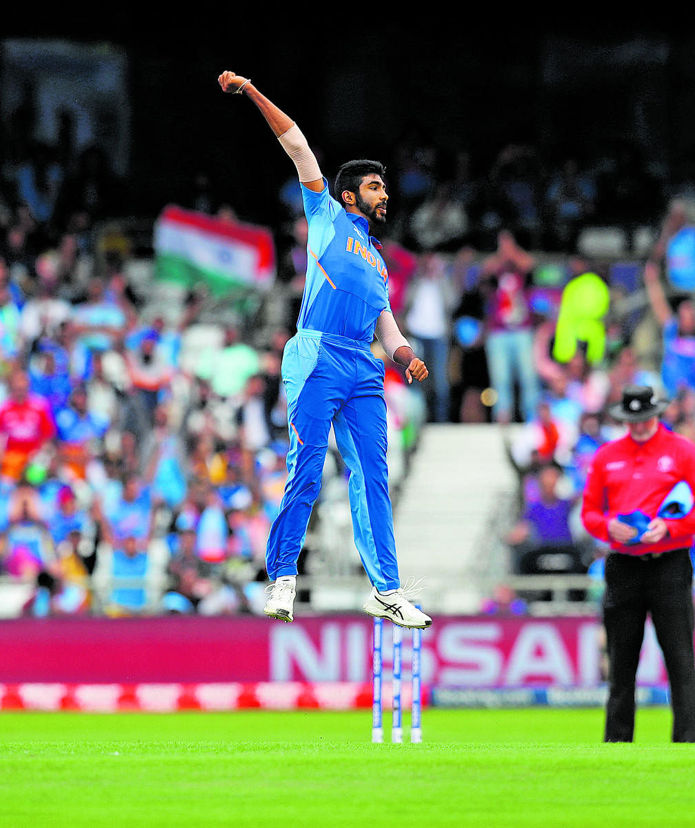 Bumrah has emerged as India's leading wicket-taker in the tournament with 17 wickets in eight games as India looked in top form. (PTI Photo)
