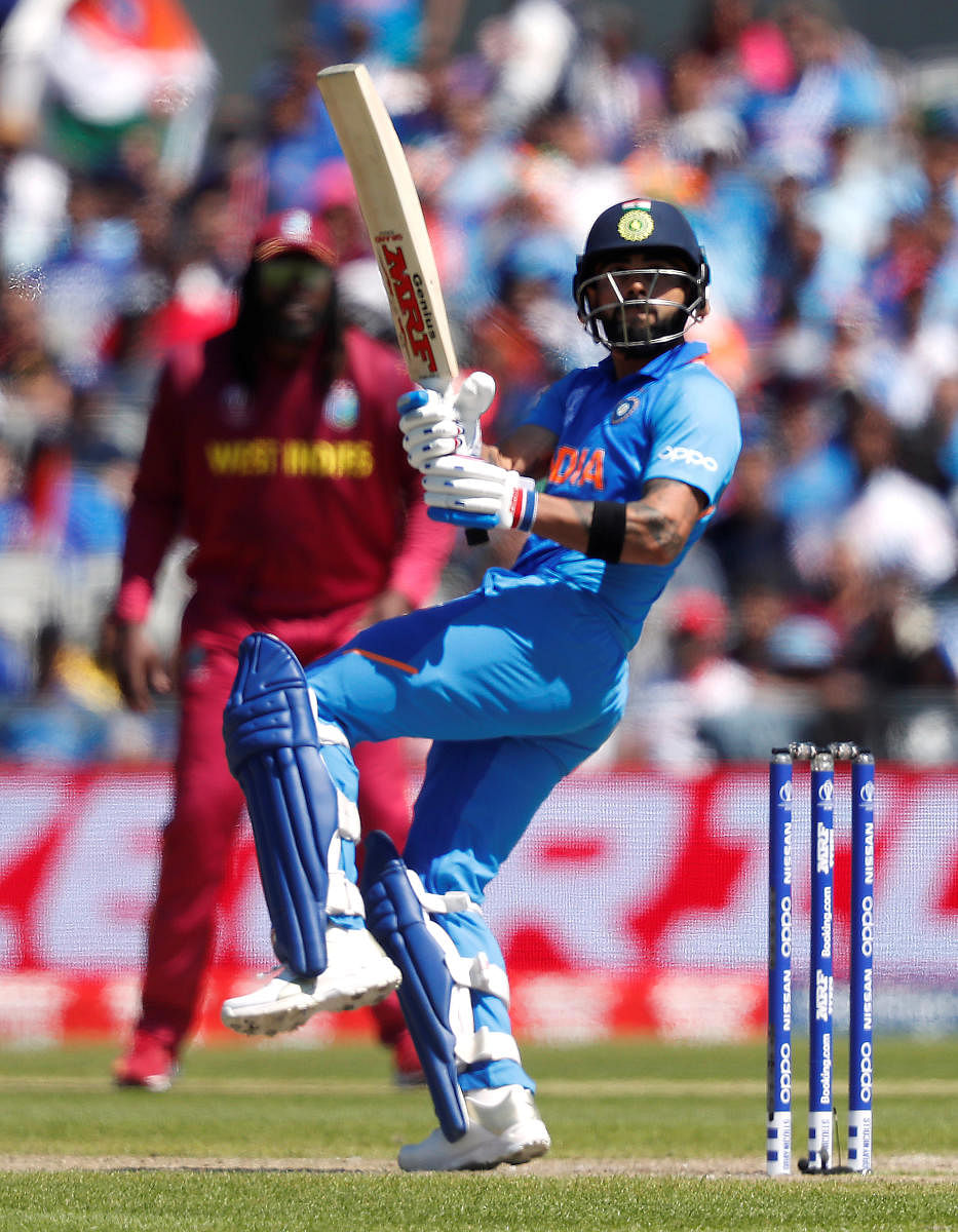 Virat Kohli has struck four consecutive half-centuries in this World Cup, shouldering the burden of scoring runs with great aplomb. AP/PTI