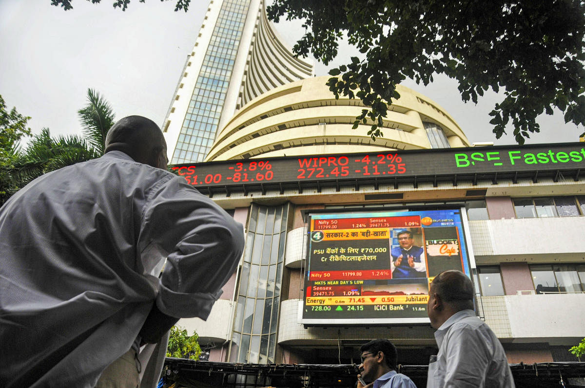 Domestic equity benchmark BSE Sensex fell over 250 points in early trade Tuesday dragged by losses in HDFC twins and TCS as Budget tax proposals continued to spook investors. (PTI Photo)