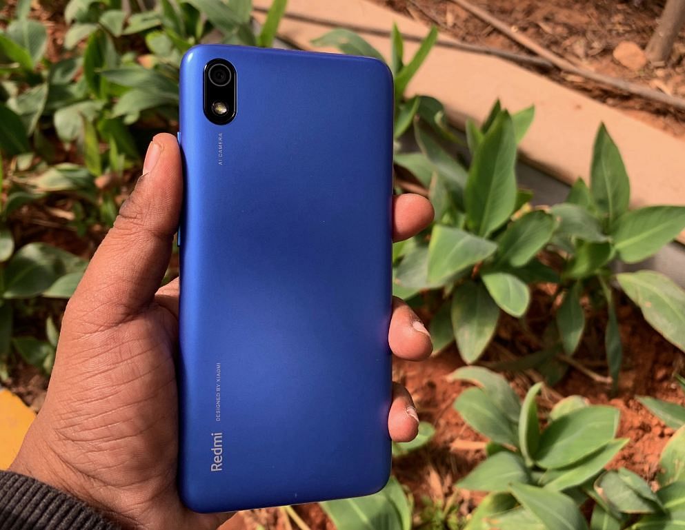 Xiaomi Redmi 7A comes with sturdy shell on the back; picture credit: DH Photo/Rohit KVN