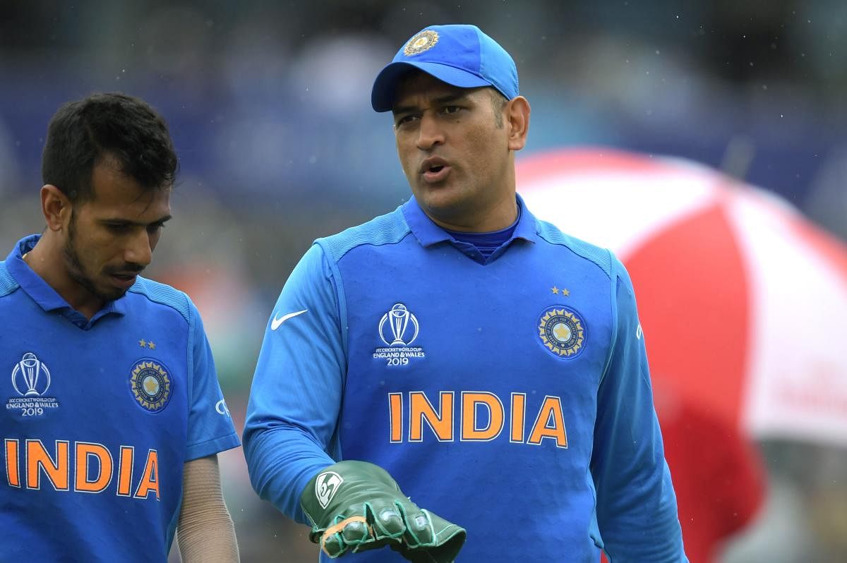 MS Dhoni during ICC World Cup 2019. Photo credit: AFP