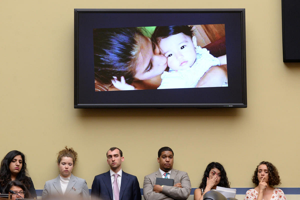 Congressional staff react to testimony from Yazmin Juarez, mother of 19-month-old Mariee, who died after detention by U.S. Immigration and Customs Enforcement (ICE); during a House Oversight Subcommittee on Civil Rights and Human Services hearing titled,