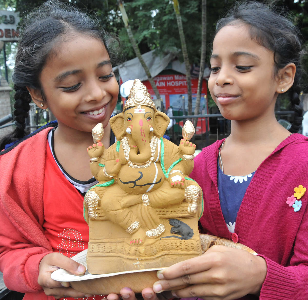 Mayor Gangambike Mallikarjun asked students to educate people about opting for eco-friendly idols. DH file photo