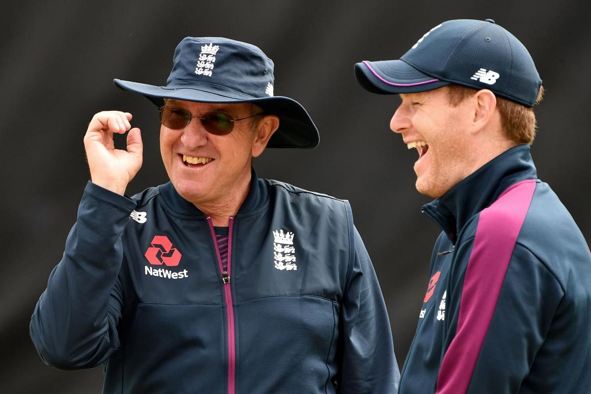  Coach Trevor Bayliss (left) and captain Eoin Morgan have been largely instrumental in shaping England's turnaround in ODIs. AFP