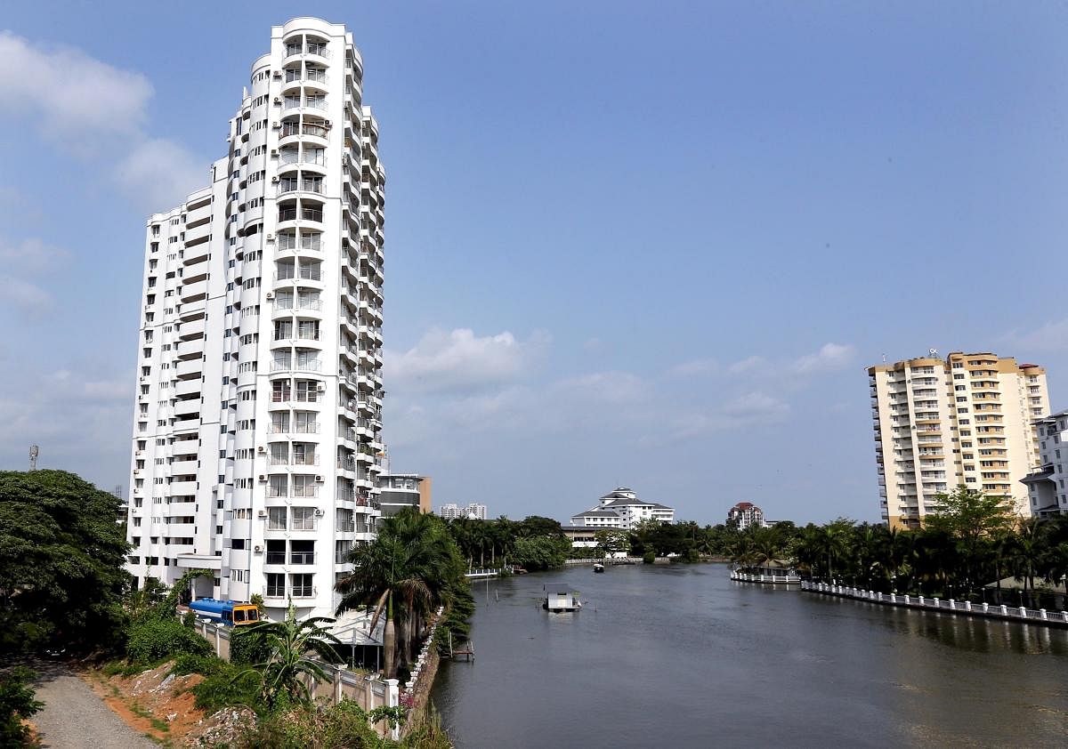 Waterfront apartments at Kochi in Kerala.