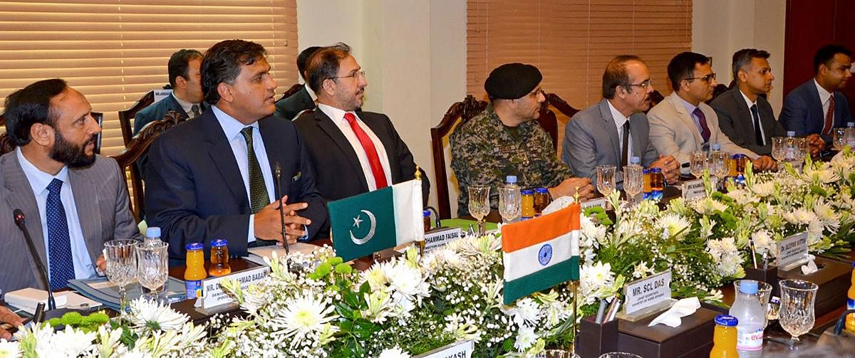 Members of the Pakistani delegation during the second round of talks between India and Pakistan (PTI Photo)