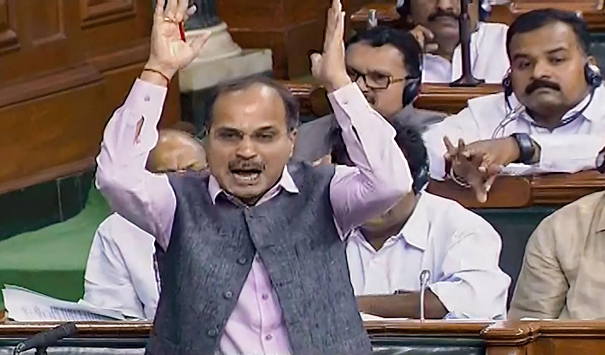 Congress members on Tuesday walked out of the Lok Sabha after its leader Adhir Ranjan Chowdhury was not allowed to raise an issue in the House.