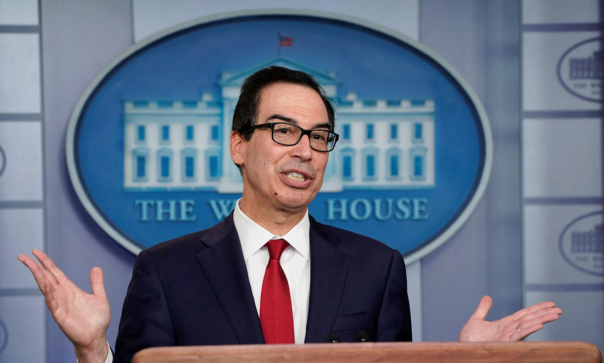 U.S. Treasury Secretary Steven Mnuchin gives a briefing on cryptocurrency at the White House in Washington, U.S (Reuters Photo)