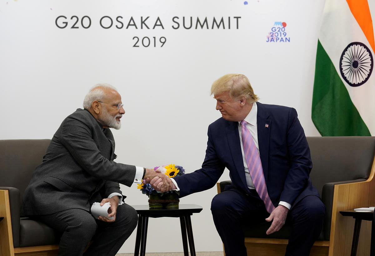 U.S. President Donald Trump attends a bilateral meeting with India's Prime Minister Narendra Modi during the G20 leaders summit in Osaka, Japan (Reuters File Photo)