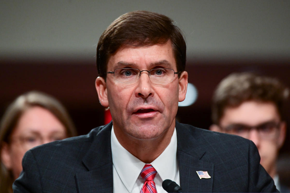 Defense Secretary nominee Mark Esper testifies before a Senate Armed Services Committee hearing on his nomination in Washington (Reuters Photo)