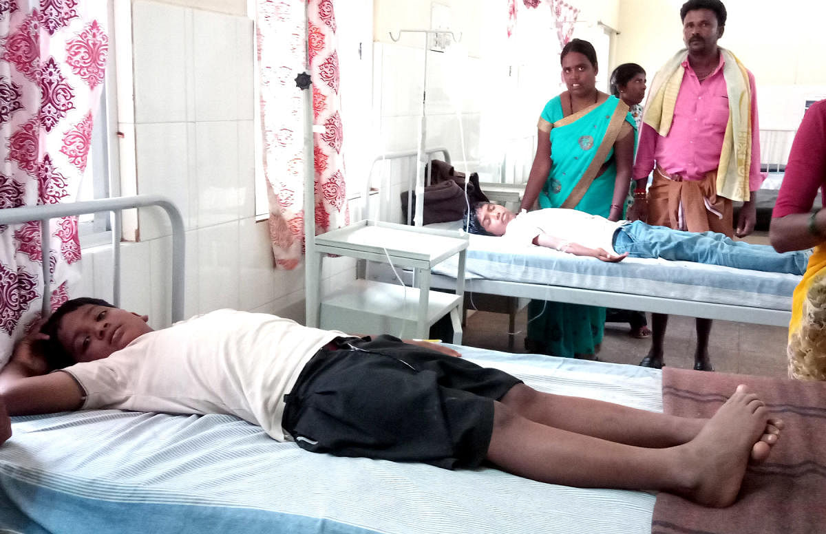 A boy admitted to hospital after having midday meal in a Ballari school.