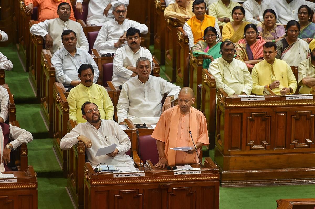 Uttar Pradesh legislature witnessed chaotic scenes on the first day of the monsoon session (PTI File Photo)