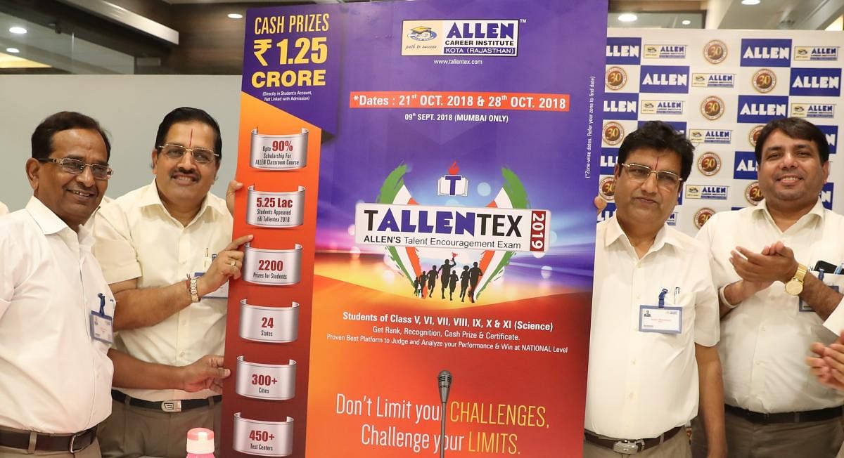 TALLENTEX 2019 conducted by the ALLEN Career Institute will be conducted zone-wise in September and October.