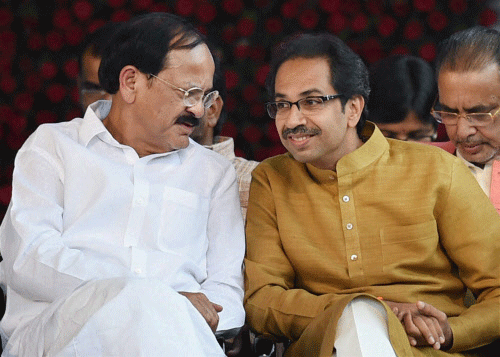 Opting to put on two political hats, the Shiv Sena said on Sunday that their role as opposition party in Maharashtra will have no bearing on its equation with the BJP at the Centre as the party would support the NDA government during the winter session of Parliament, beginning Monday. PTi file photo