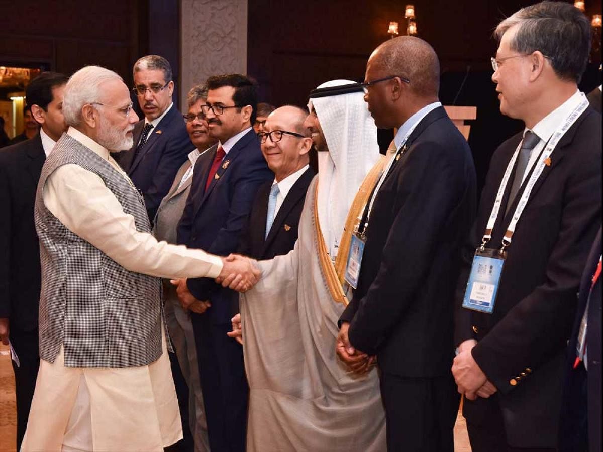 Prime Minister Narendra Modi with the other dignitaries.