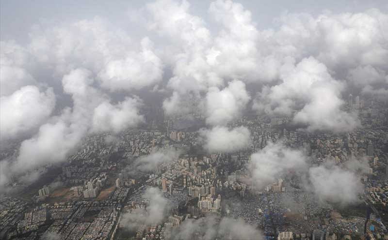An aerial view shows monsoon clouds over Mumbai, India, June 14, 2018. REUTERS/Danish Siddiqui