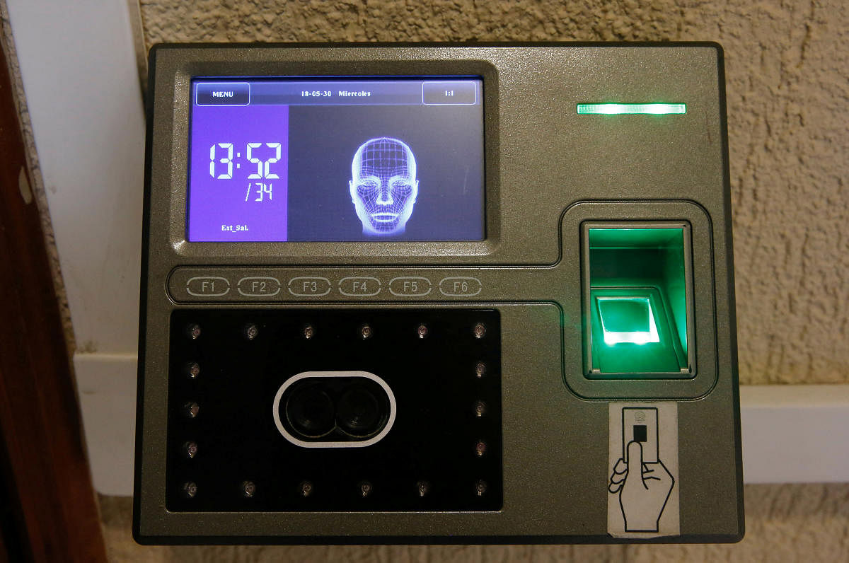 Biometric recognition machines outside 'VVIP' bathrooms of the Ministry of Industries and Production. (Representative Image) (Photo: REUTERS)
