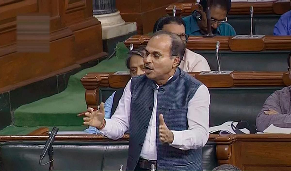 Adhir Chowdhury, the leader of the Congress in the Lok Sabha, raised the issue in the Lower House of Parliament. PTI photo.