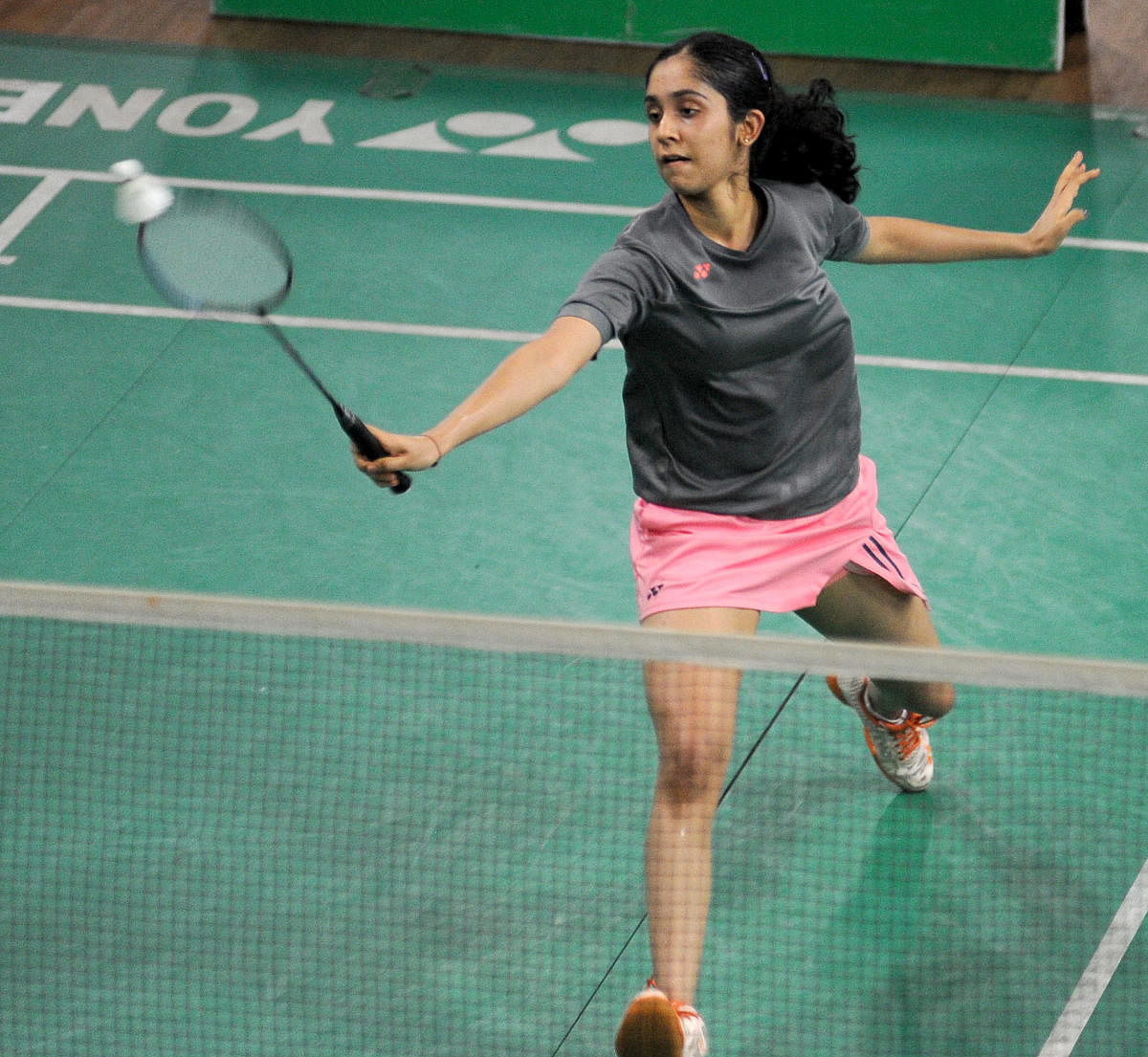PROMISING PROSPECT: Born to Vasanth Bharadwaj, a former national table tennis champion, and Anuradha Bharadwaj, a former state TT champion, Kriti Bharadwaj has been excelling in badminton. DH PHOTO/ PUSHKAR V