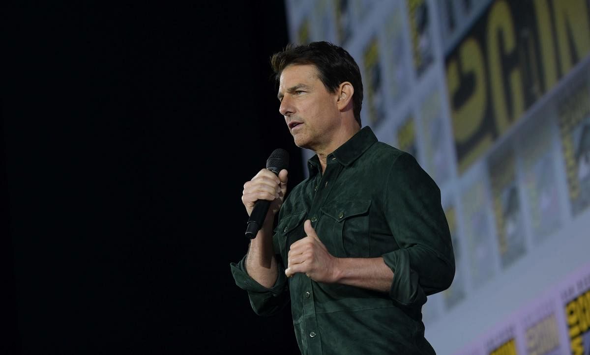 Tom Cruise makes a surprise appearance in Hall H to promote “Top Gun: Maverick” at the Convention Center during Comic Con in San Diego, California. AFP Photo