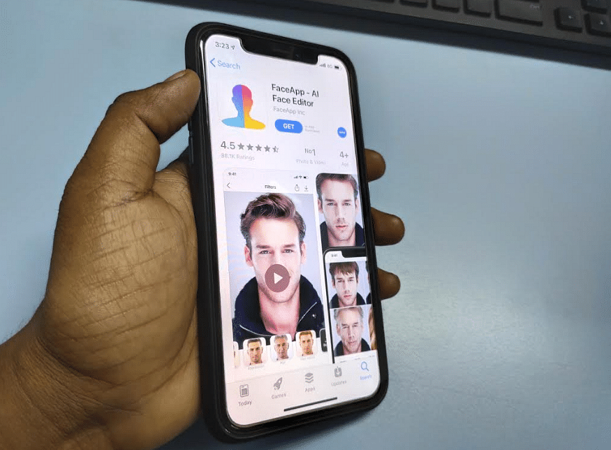 FaceApp on Apple App Store; DH Photo/Rohit KVN