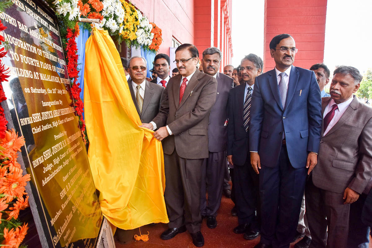 The Chief Justice was addressing a gathering, after inaugurating the first to fourth floor of the court building, at Malalavadi.