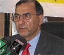 In this May 2007 photo Syed Ghulam Nabi Fai, executive director of the Kashmiri American Council addresses a news conference in Muzaffarabad, capital of Pakistan-administered Kashmir. AP